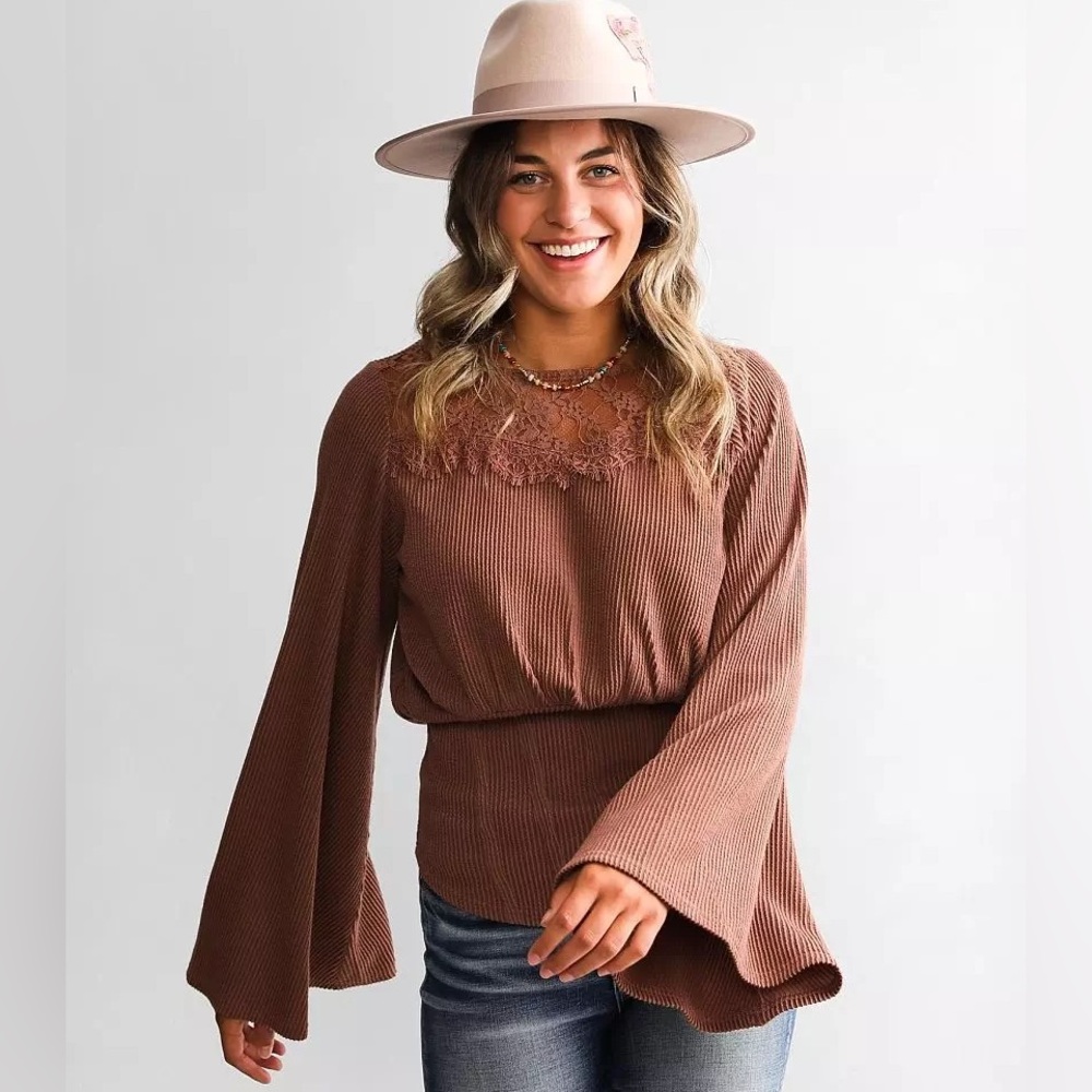 Gimmicks Eyelash Lace Yoke Top by Buckle
